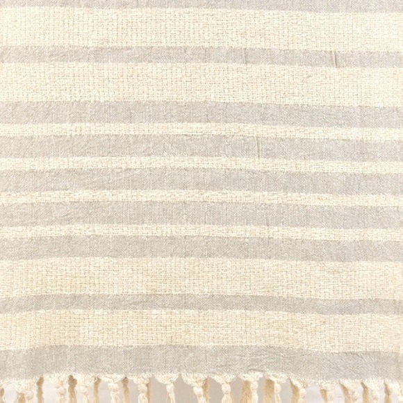 Organic Cotton Loom Weave Spa Bath Towel Gray + Natural Stripe - Picture 16 of 16
